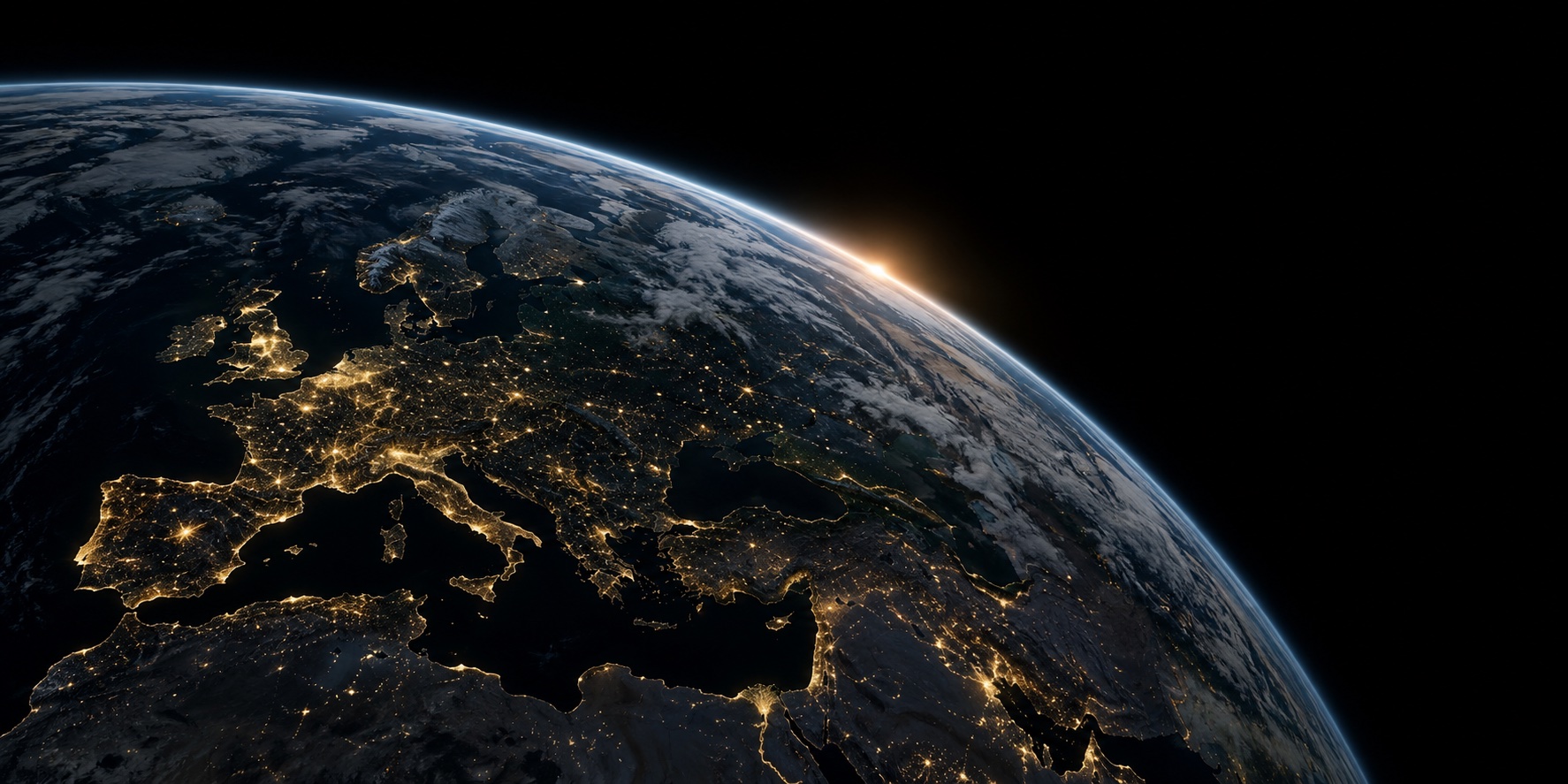 Earth at night from orbit