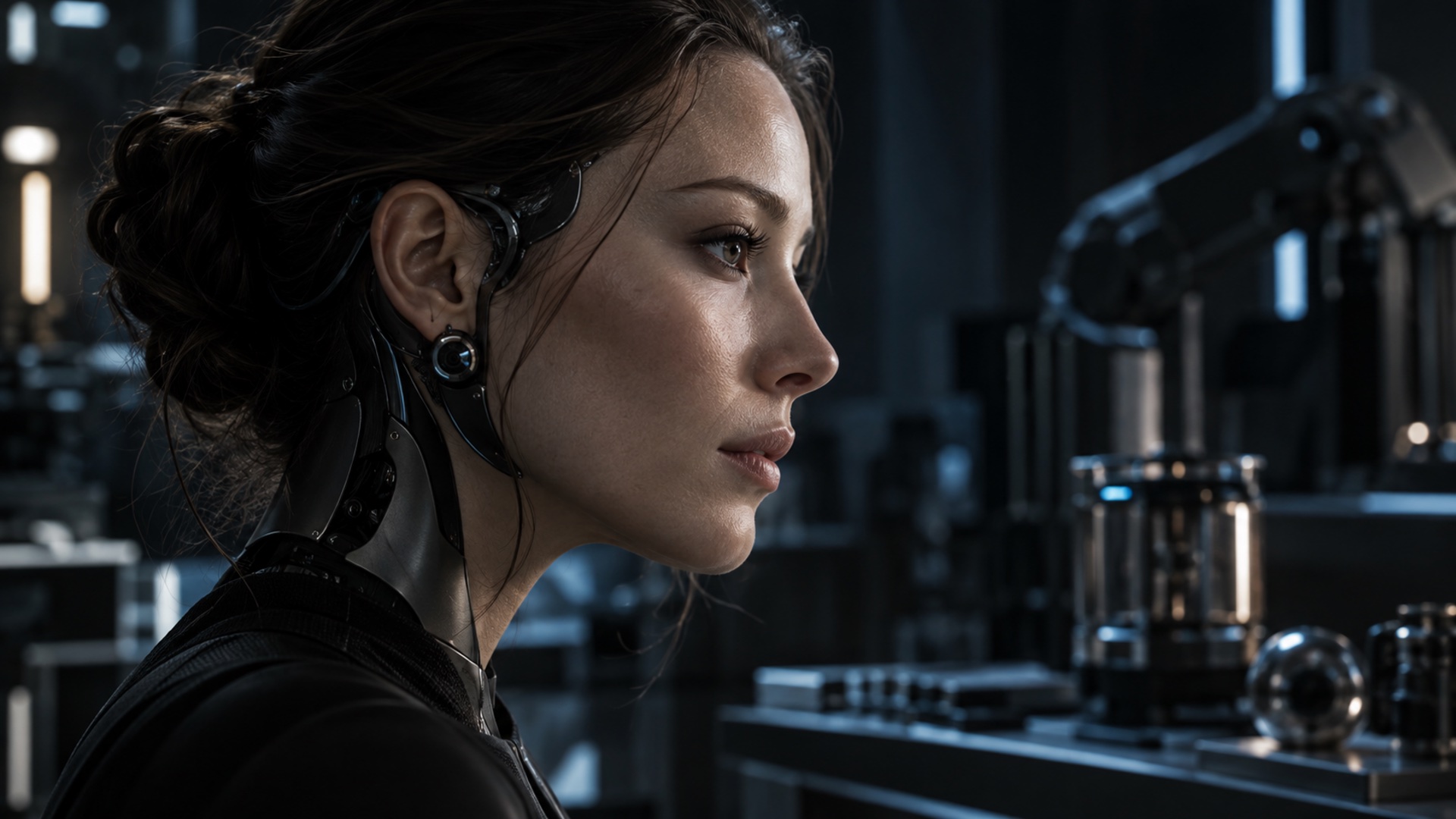 A cinematic digital-human portrait representing the INTELLICA platform